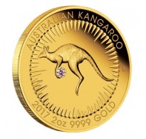 Australian Kangaroo 2017 2oz Gold Proof Pink Diamond Edition